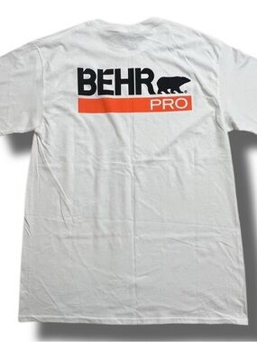 NWOT BEHR Pro x Home Depot Pro White T Shirt GILDAN Men's LARGE